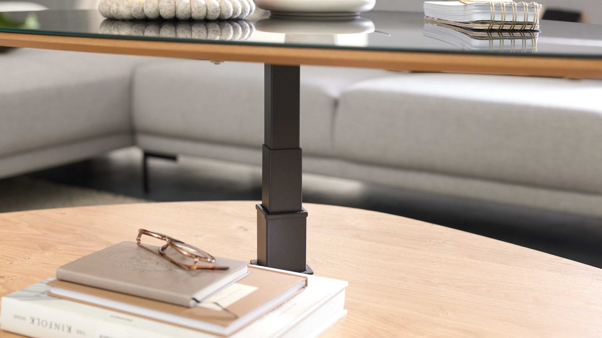 Couchtisch Interliving aus Holz in Anthrazit Interliving Couchtisch Serie 6225 - Couchtisch Anthrazit & Wildeiche - ca. 123 x 69 cm