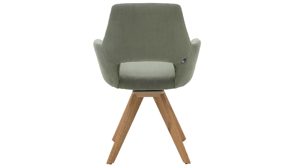 Vierfußstuhl Interliving aus Stoff in Dunkelgrün Interliving Esszimmer Serie 5605 – Armlehnstuhl waldgrüner Cord Rebel & Eiche