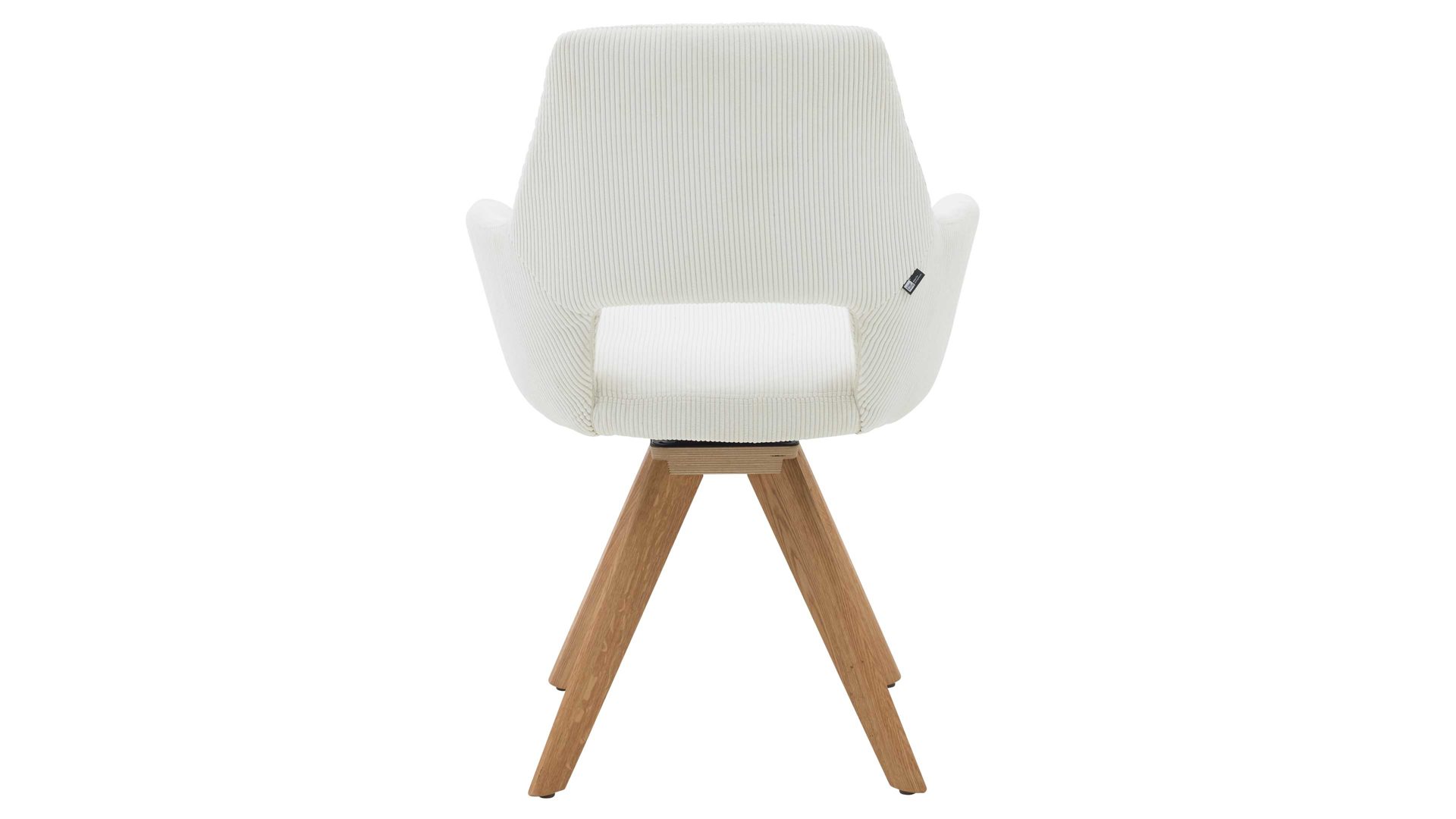 Vierfußstuhl Interliving aus Stoff in Weiß Interliving Esszimmer Serie 5605 – Armlehnstuhl 2272-47 cremeweißer Cord Rebel & Eiche