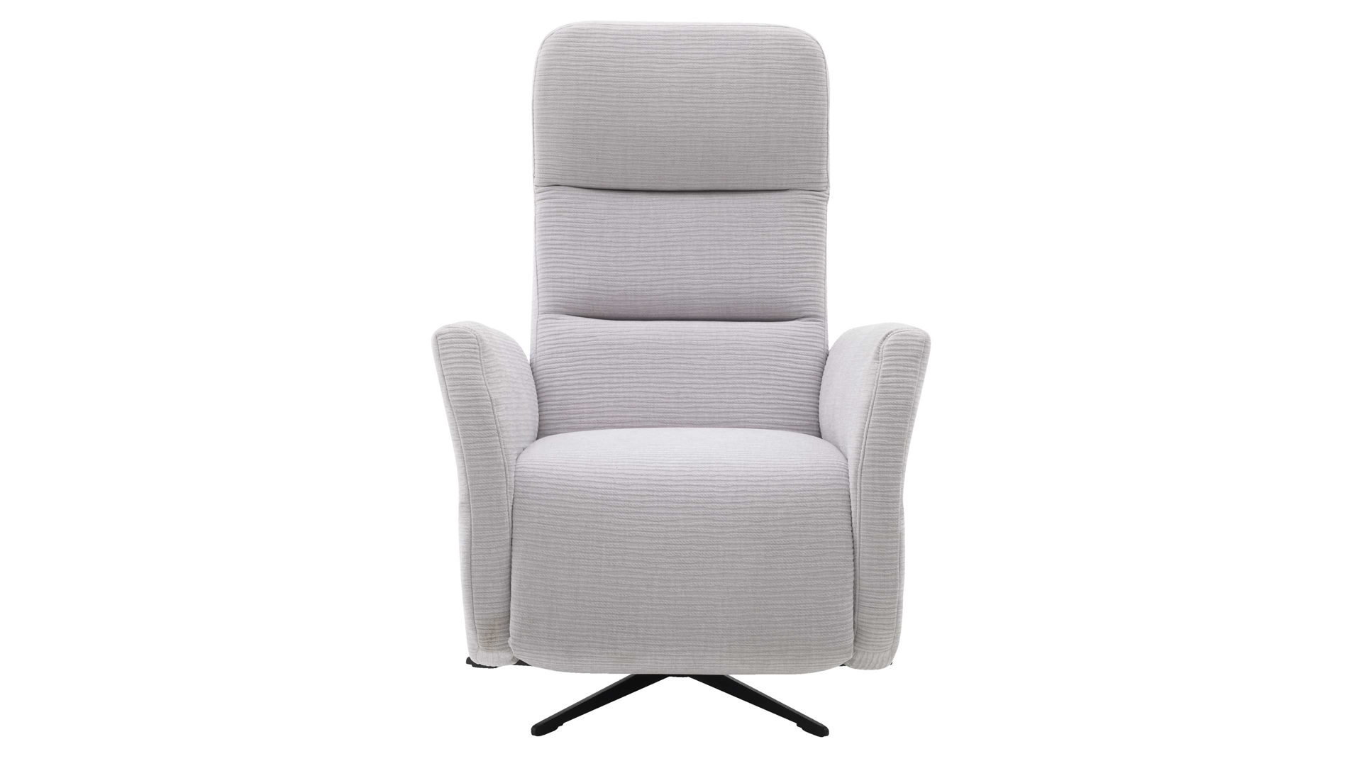 Relaxsessel Interliving aus Stoff in Hellgrau Interliving Sessel Serie 4530 silberfarbener Bezug Mara 9 & silberfarbener Sternfuß