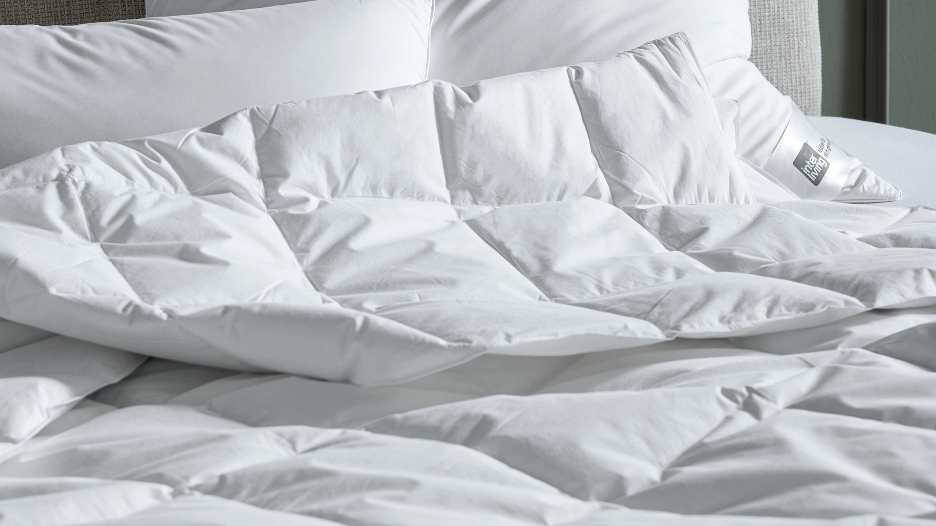 Daunendecke Interliving aus Stoff in Weiß Interliving Bettdecke Serie 9204 - Daunendecke als Sommerbett extraleicht, ca. 360 g Daunen - ca. 200 x 200 cm