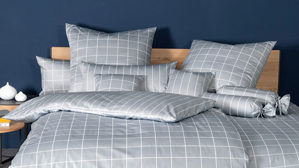 Bettwäsche-Set Janine® aus Naturfaser in Hellgrau Janine Bettwäsche-Set Platin - ca. 155 x 220 cm
