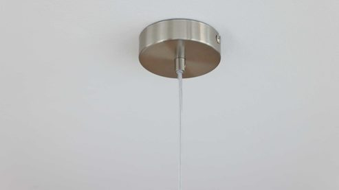 Pendelleuchte Interliving aus Glas in Weiß Interliving Leuchten Serie 9344 - Hängelampe Opalglas & Nickel – Durchmesser ca. 29 cm