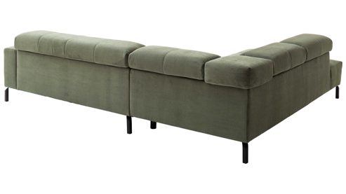 Ecksofa SOFAkultur aus Stoff in Grün SOFAkultur Programm SK 745 2.0 - Ecksofa olivfarbener Feincord - Stellfläche ca.  276 x 219 cm