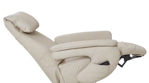 Relaxsessel comfortmaster besser sitzen, liegen, leben aus Leder in Weiß Comfortmaster 7304 - Easy-Swing-Sessel 52N klifffarbenes LongLife-Leder & edelstahlfarbener Tellerfuß