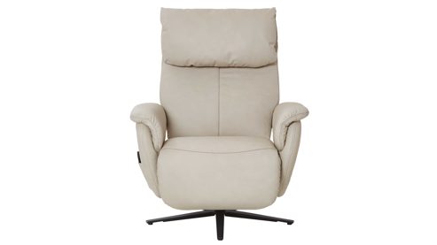Relaxsessel comfortmaster besser sitzen, liegen, leben aus Leder in Weiß Comfortmaster 7304 - Easy-Swing-Sessel 52V klifffarbenes LongLife-Leder & anthrazitfarbener Sternfuß