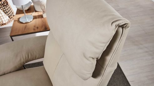 Relaxsessel comfortmaster besser sitzen, liegen, leben aus Leder in Weiß Comfortmaster 7304 - Easy-Swing-Sessel 31N mit manuellen Funktionen klifffarbenes LongLife-Leder & edelstahlfarbener Tellerfuß