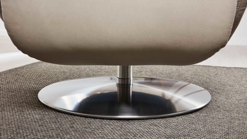 Relaxsessel comfortmaster besser sitzen, liegen, leben aus Leder in Weiß Comfortmaster 7304 - Easy-Swing-Sessel 52N klifffarbenes LongLife-Leder & edelstahlfarbener Tellerfuß