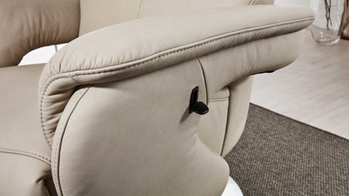 Relaxsessel comfortmaster besser sitzen, liegen, leben aus Leder in Weiß Comfortmaster 7304 - Easy-Swing-Sessel 52N klifffarbenes LongLife-Leder & edelstahlfarbener Tellerfuß