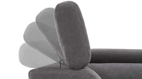 Ecksofa KAWOO aus Stoff in Anthrazit KAWOO Serie 7587 - Ecksofa bzw. Polstermöbel anthrazitfarbene Chenille XBO 9 – Stellfläche ca. 207 x 301 cm