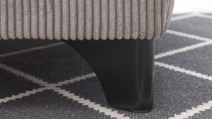 Ecksofa Megapol aus Stoff in Grau Polsterprogramm VS-MP1028 - Ecksofa grauer Breitcord & schwarze Metallfüße - Stellfläche ca. 306 x 197 cm