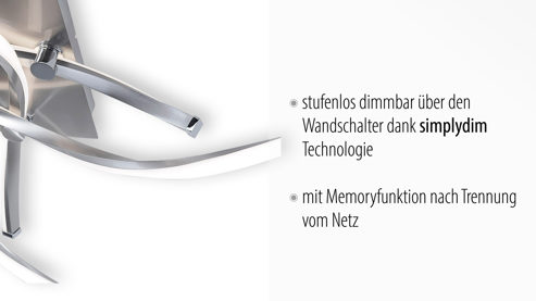 Deckenleuchte Paul neuhaus aus Metall in Metallfarben Paul Neuhaus LED-Deckenleuchte Polina Acryl, Metall & Stahl – Durchmesser ca. 78 cm