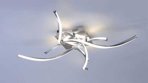 Deckenleuchte Paul neuhaus aus Metall in Metallfarben Paul Neuhaus LED-Deckenleuchte Polina Acryl, Metall & Stahl – Durchmesser ca. 78 cm