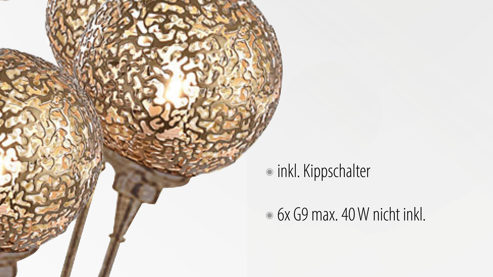 Stehleuchte Paul neuhaus aus Metall in Metallfarben Paul Neuhaus Greta - Stehlampe bzw. Deckenfluter Rost- & goldfarbener Stahl – Höhe ca. 184 cm