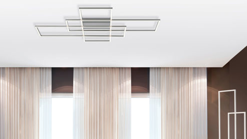 Deckenleuchte Paul neuhaus aus Metall in Metallfarben Paul Neuhaus Q®-INIGO - Deckenlampe Stahl & Acryl – Länge ca. 101 cm