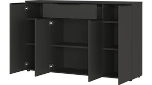 Sideboard Germania aus Holz in Dunkelgrau Büroprogramm Mailand - Sideboard Graphit - ca. 161 x 101 cm