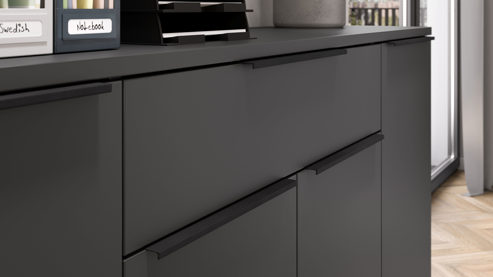 Sideboard Germania i.i. aus Holz in Dunkelgrau Büroprogramm Mailand - Sideboard Graphit - ca. 161 x 101 cm