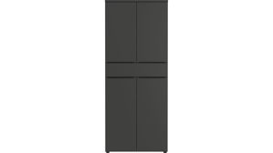 Aktenschrank Germania i.i. aus Holz in Dunkelgrau Büroprogramm Mailand - Aktenschrank Graphit - ca. 81 x 197 cm