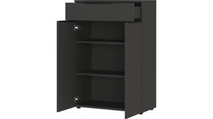 Aktenschrank Germania aus Holz in Dunkelgrau Büroprogramm Mailand - Aktenschrank Graphit - ca. 81 x 120 cm