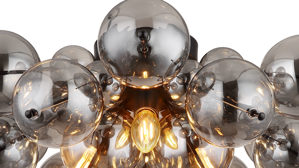 Deckenleuchte Globo lighting aus Glas in Schwarz GLOBO Deckenleuchte Udo rauchfarbenes Glas & Metall – Durchmesser ca. 55 cm