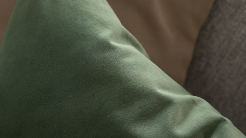 Kissenbezug /-hülle Interliving aus Stoff in Hellgrau Interliving Kissenhülle Serie 9120 olivgrüner Samt - ca. 45 x 45 cm