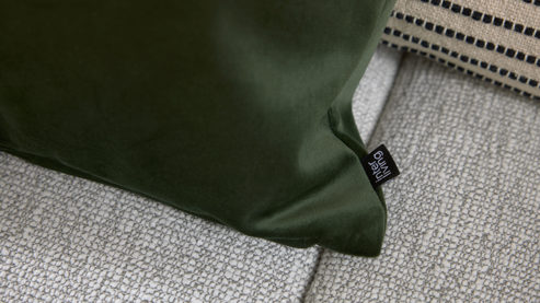 Kissenbezug /-hülle Interliving aus Stoff in Hellgrau Interliving Kissenhülle Serie 9120 olivgrüner Samt - ca. 45 x 45 cm