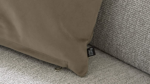 Kissenbezug /-hülle Interliving aus Stoff in Braun Interliving Kissenhülle Serie 9120 taupefarbener Samt - ca. 40 x 60 cm