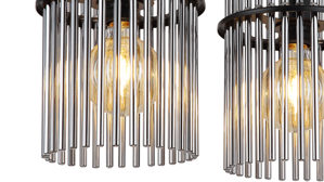 Pendelleuchte Globo lighting aus Glas in Schwarz GLOBO Hängeleuchte Gorley rauchfarbenes Glas & Metall – Länge ca. 110 cm