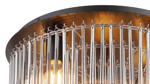 Deckenleuchte Globo lighting aus Glas in Schwarz GLOBO Deckenleuchte Gorley rauchfarbenes Glas & Metall – Breite ca. 50 cm