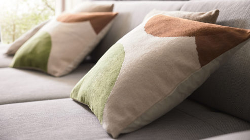 Kissenbezug /-hülle Interliving aus Stoff in Beige Interliving Kissenhülle Serie 9123 graphisch gemustertes Jacquard - ca. 45 x 45 cm