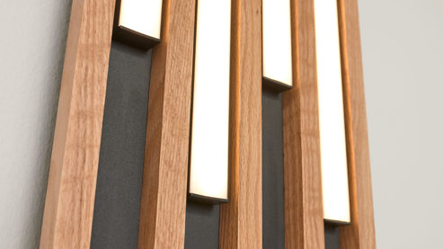 Deckenleuchte Interliving aus Holz in Schwarz Interliving Leuchten Serie 9347 - Deckenlampe Holz - ca. 26 x 70 cm