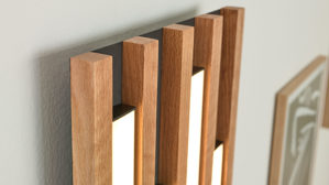 Deckenleuchte Interliving aus Holz in Schwarz Interliving Leuchten Serie 9347 - Deckenlampe Holz - ca. 26 x 70 cm