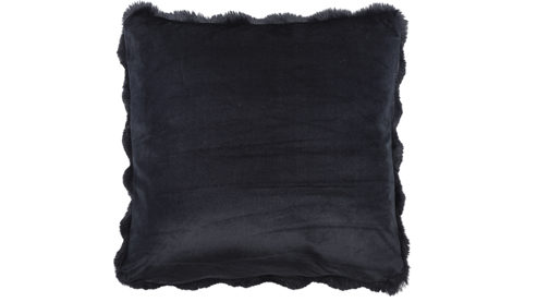 Kissenbezug /-hülle Done.® aus Stoff in Schwarz done.® Kissenhülle Baloon schwarzes Kaninchen-Kunstfell - ca. 50 x 50 cm