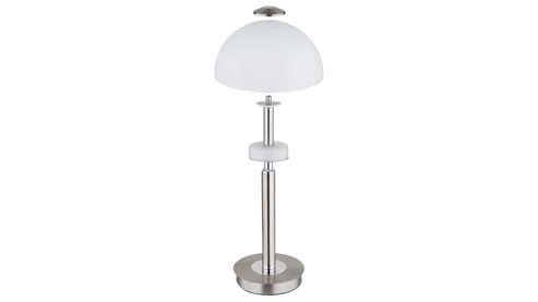 Tischleuchte Globo lighting aus Metall in Nickel GLOBO Tischlampe Uldin nickelfarbenes Metall & Opalglas - Höhe ca. 27 cm