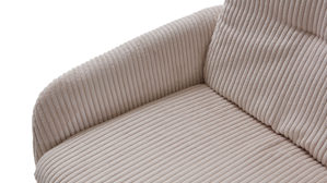 Vierfußstuhl Gutmann factory® aus Stoff in Hellgrau Armlehnstuhl Olmo mit Drehfunktion hellgrauer Cord & schwarzes Metall