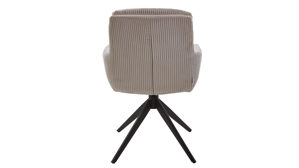 Vierfußstuhl Gutmann factory® aus Stoff in Hellgrau Armlehnstuhl Olmo mit Drehfunktion hellgrauer Cord & schwarzes Metall