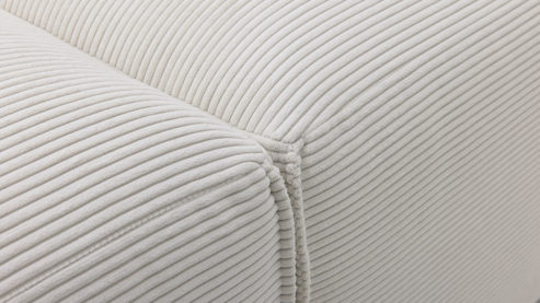 Ecksofa Roomio® aus Stoff in Weiß Roomio® No. 4100 - Ecksofa weißer Feincord - Stellfläche ca.  285 x 189 cm