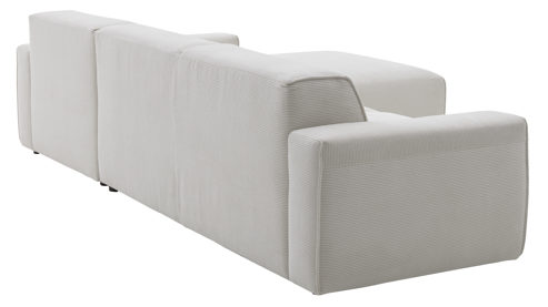 Ecksofa Roomio® aus Stoff in Weiß Roomio® No. 4100 - Ecksofa weißer Feincord - Stellfläche ca.  285 x 189 cm