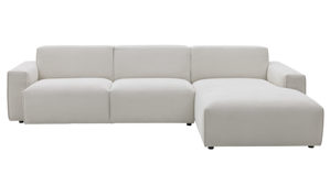 Ecksofa Roomio® aus Stoff in Weiß Roomio® No. 4100 - Ecksofa weißer Feincord - Stellfläche ca.  285 x 189 cm