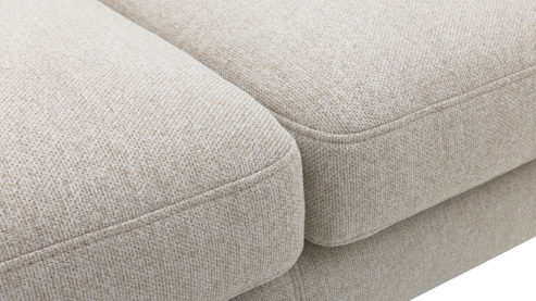 Dreisitzer Roomio® aus Stoff in Beige Roomio® No. 4101- Dreisitzer sandfarbener Bezug Simply Clean & schwarze Kufenfüße 380 MK - Länge ca. 230 cm