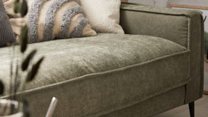 Bigsofa Roomio® aus Stoff in Grün Roomio® No. 4102 - Bigsofa grüner Strukturbezug Yelda & Metallfüße 908 MF - Länge ca.  312 cm