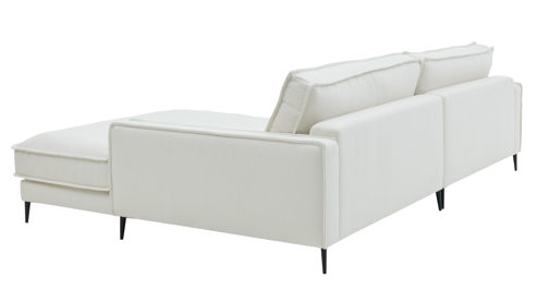 Ecksofa Roomio® aus Stoff in Weiß Roomio® No. 4102 - Ecksofa weißer Stoffbezug Loop & Metallfüße 908 MF - Stellfläche ca. 272 x 190 cm