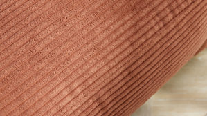 Zweisitzer Roomio® aus Stoff in Orange Roomio® No. 4103 - Zweisitzer rostfarbener Cord & Metallfüße 1116 MFSM - Länge ca.  194 cm