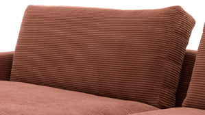 Zweisitzer Roomio® aus Stoff in Orange Roomio® No. 4103 - Zweisitzer rostfarbener Cord & Metallfüße 1116 MFSM - Länge ca.  194 cm