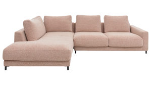 Ecksofa Roomio® aus Stoff in Rosa Roomio® No. 4103 - Ecksofa rostfarben melierter Bezug Donna & Metallfüße 1116 MFSM - Stellfläche ca.  223 x 302 cm