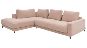 Ecksofa Roomio® aus Stoff in Rosa Roomio® No. 4103 - Ecksofa rostfarben melierter Bezug Donna & Metallfüße 1116 MFSM - Stellfläche ca.  223 x 302 cm