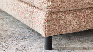 Ecksofa Roomio® aus Stoff in Rosa Roomio® No. 4103 - Ecksofa rostfarben melierter Bezug Donna & Metallfüße 1116 MFSM - Stellfläche ca.  223 x 302 cm