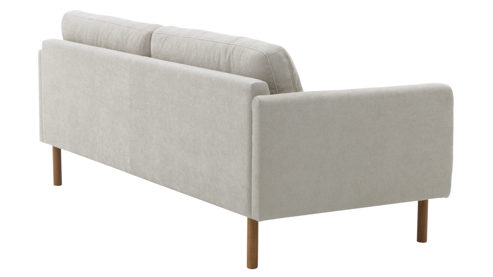 Dreisitzer Roomio® aus Stoff in Weiß Roomio® No. 4104 - Dreisitzer naturfarbener Strukturbezug Yelda & Holzfüße 1103 HFEG - Länge ca. 192 cm