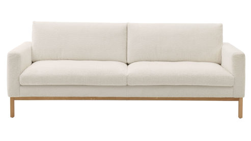 Zweisitzer Roomio® aus Stoff in Weiß Roomio® No. 4105 - Zweisitzer weißer Stoffbezug Shaun & Holzfüße 1118 HREG - Länge ca. 168 cm