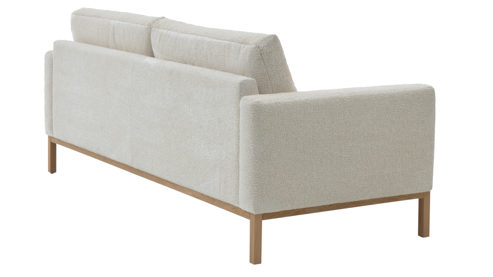 Zweisitzer Roomio® aus Stoff in Weiß Roomio® No. 4105 - Zweisitzer weißer Stoffbezug Shaun & Holzfüße 1118 HREG - Länge ca. 168 cm